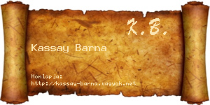 Kassay Barna névjegykártya