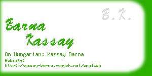 barna kassay business card